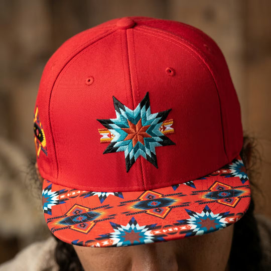 Native  embroidery Hat red