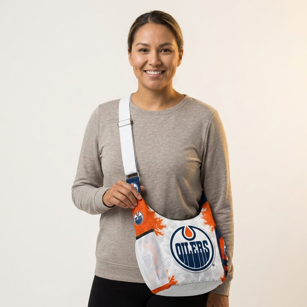 White Blue Oiler Crossbody Bag