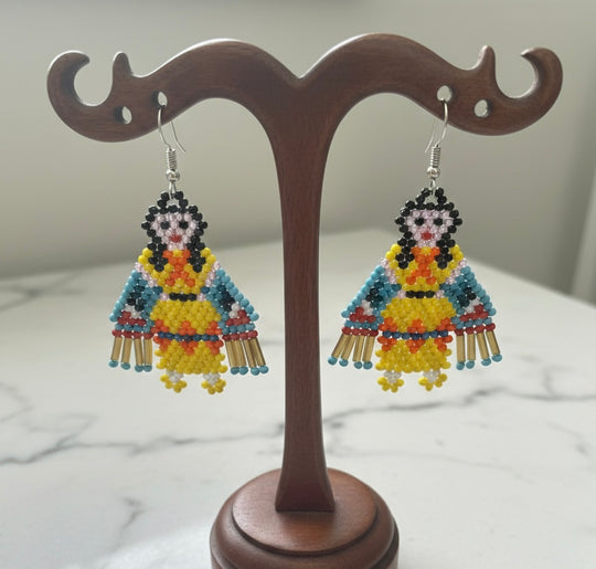 OldTribes™ American Kachina Doll Girl Woman (Yellow Blue)