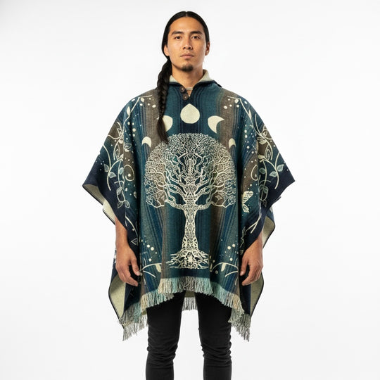 Tree of Life Wool Poncho