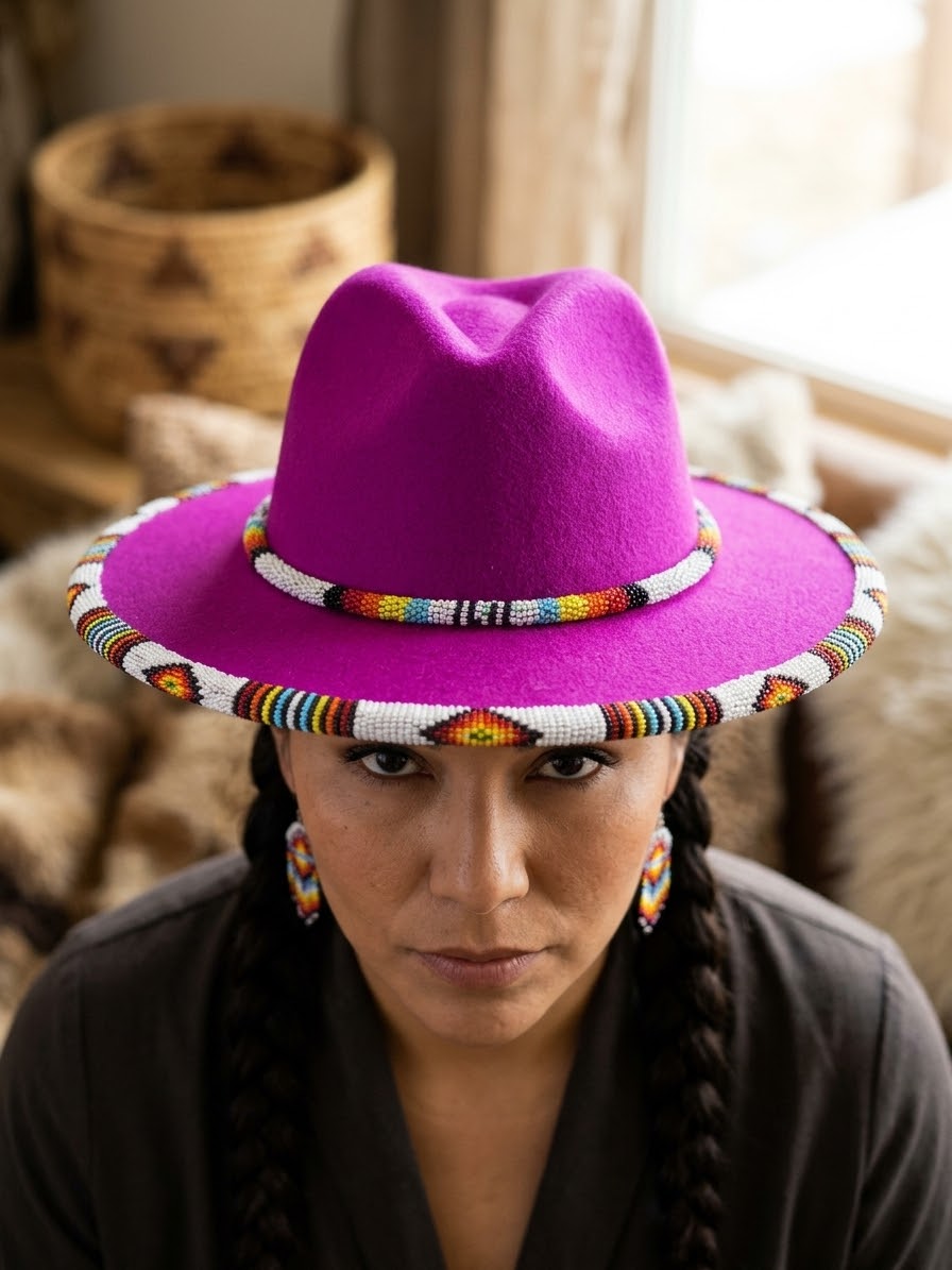 Size-57 Beaded Hat (Coloured)