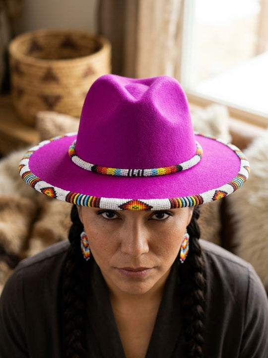 Size-57 Beaded Hat (Coloured)