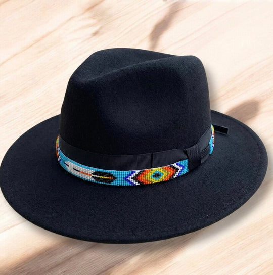 Sky Blue Handmade Beaded Hatband