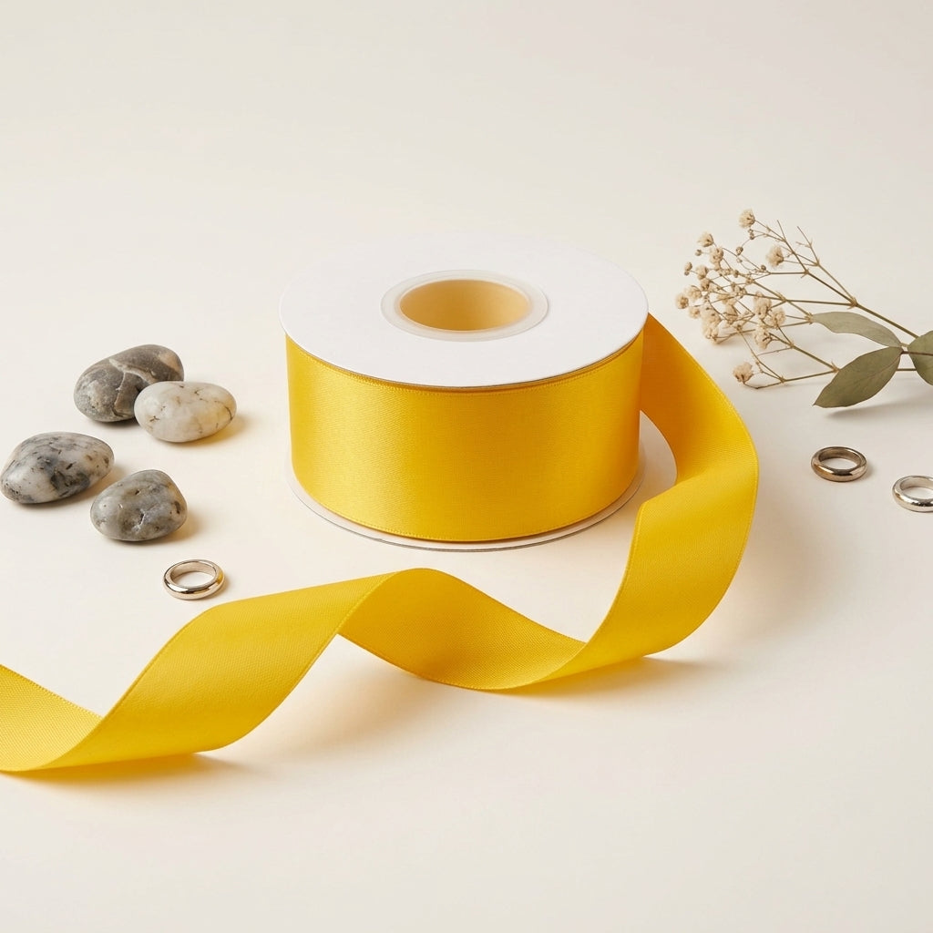 Satin Ribbon Double Face- Sunflower Yellow 