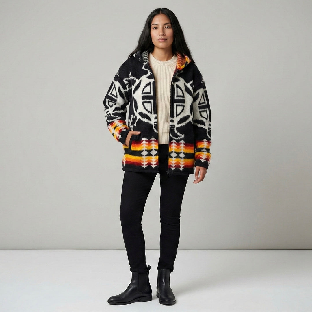 Pull unisexe en alpaga motif tortue