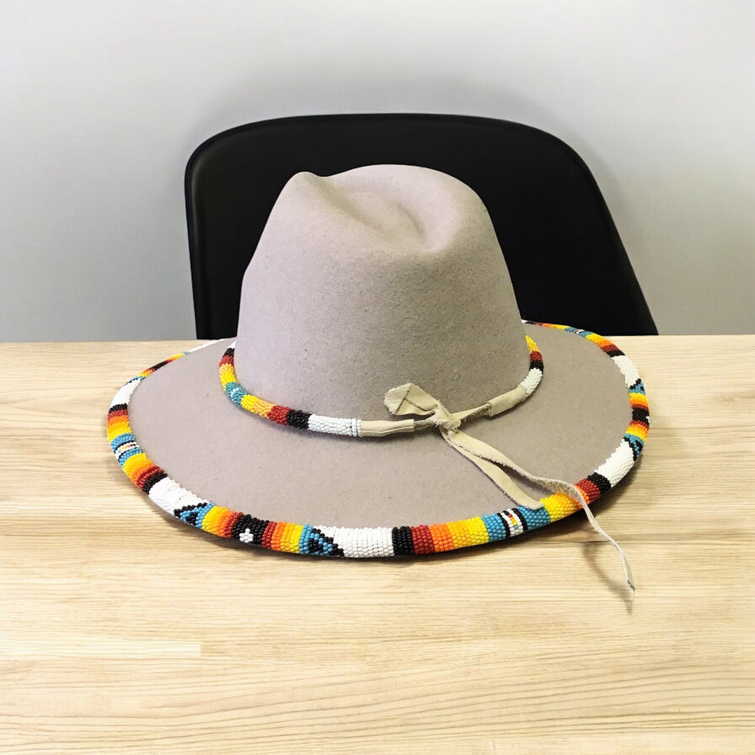 Size-60 Handmade Beaded Hat