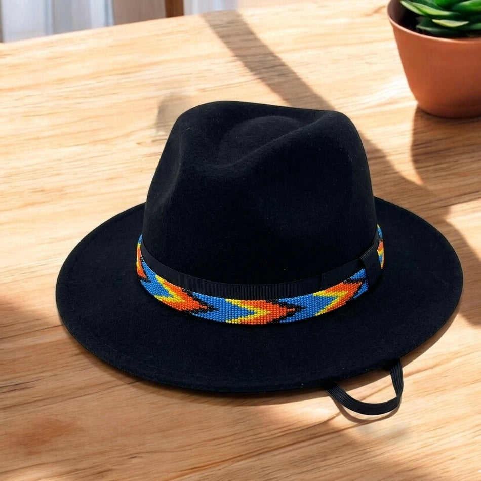 OLDTRIBES Blue Handmade Beaded Hatband
