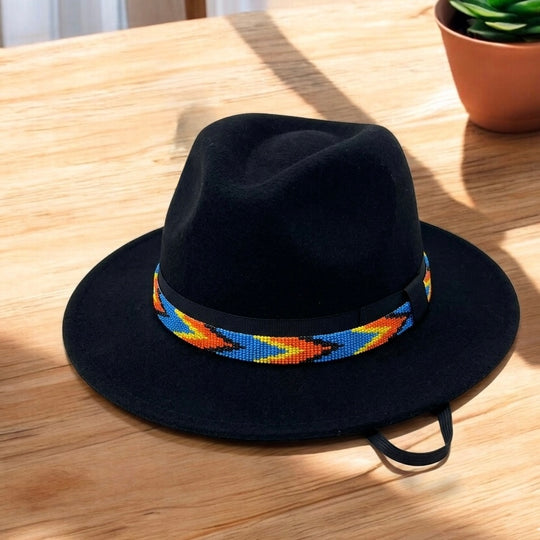 Blue Handmade Beaded Hatband