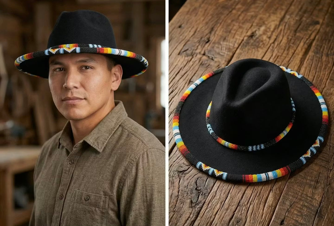 Size-60 Handmade Beaded Hat