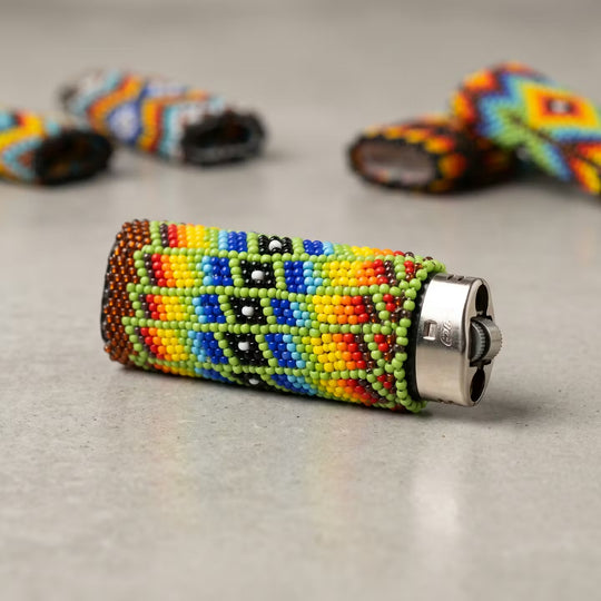 Black Beaded Lighter Case