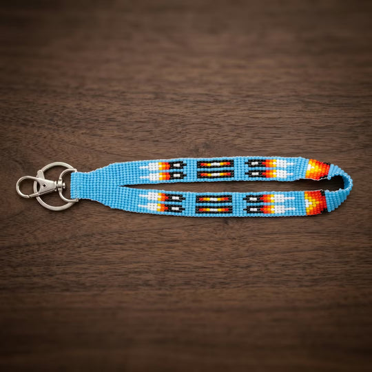 Blue Native American Style Wrist Lanyard