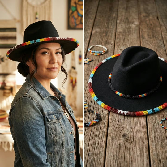 Size-59 Handmade Beaded Hat