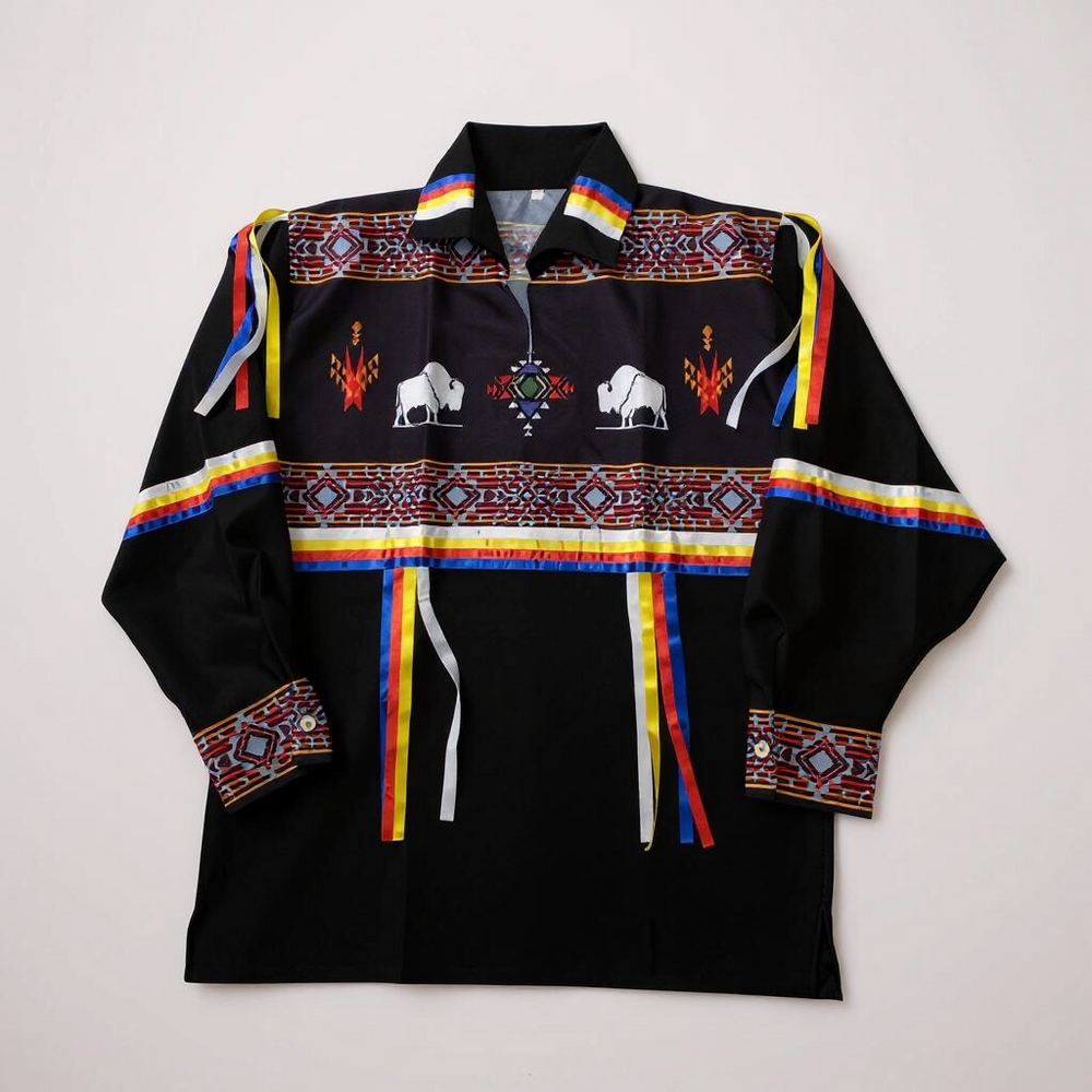 Blue and White Ribbon Shirt