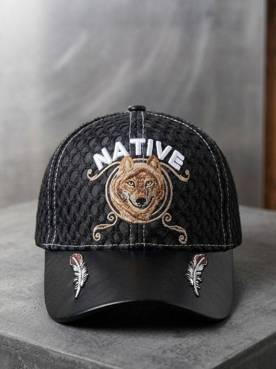 Brown Wolf Native Cap