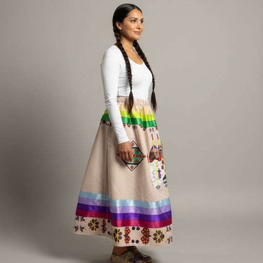 Ribbon Skirt with Feather