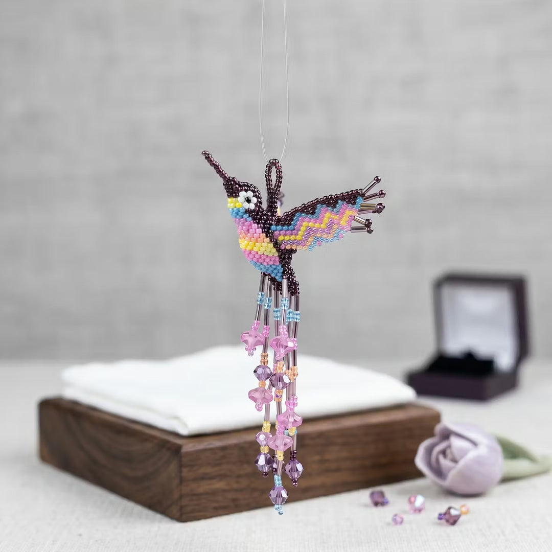 Purple Beaded Humming Bird