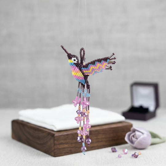 Purple Beaded Humming Bird