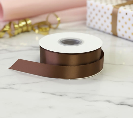 Satin Ribbon Double Face- Brown #846-3.8 cm Wide