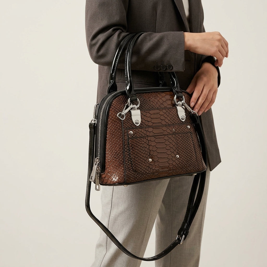 Luxe Duo-Zip Crossbody Handbag