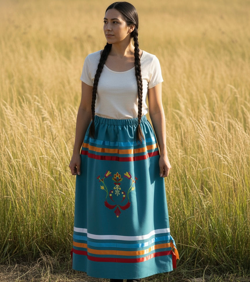 OLDTRIBES™  Metis Floral Ribbon Skirt