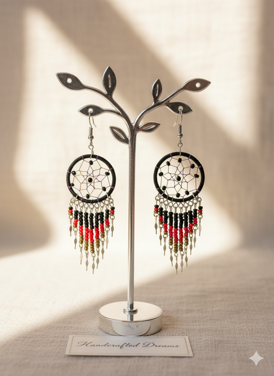 Black/red Dreamcatcher Dangles