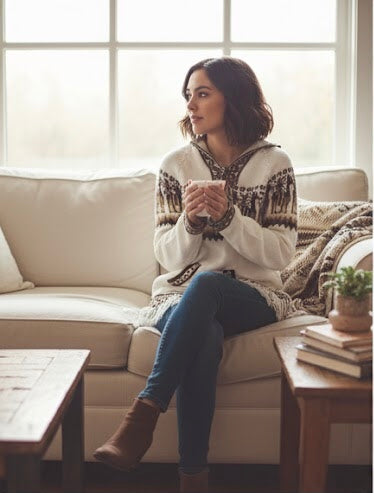 OLDTRIBES™ Women Cardigan White Alpaca Sweater