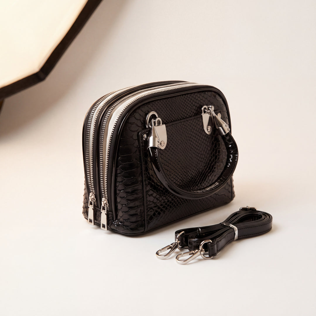 Luxe Duo-Zip Crossbody Handbag