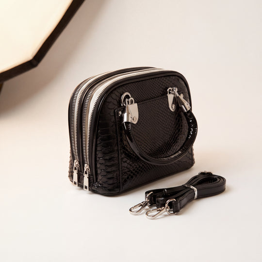 Luxe Duo-Zip Crossbody Handbag