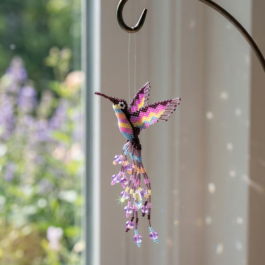 Pink Beaded Humming Bird