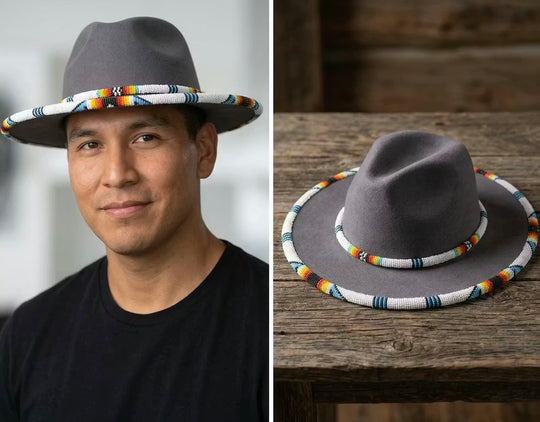 Size-60 Handmade Beaded Hat
