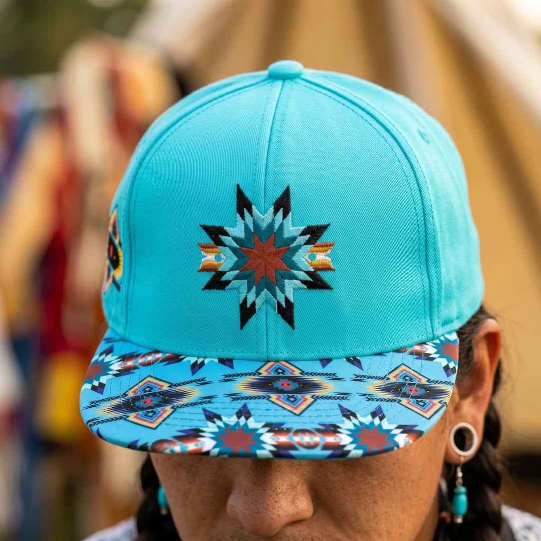 Native embroidery Hat turquoise