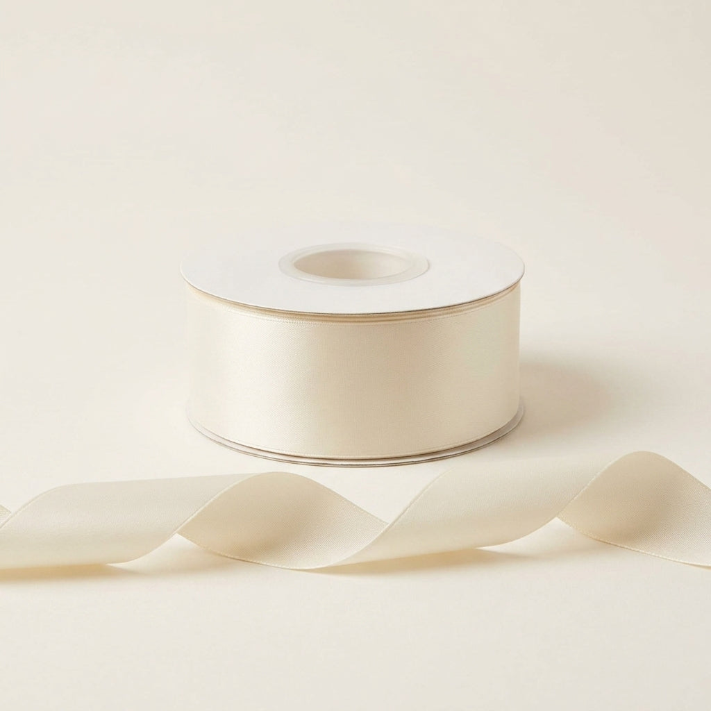 Satin Ribbon Double Face- Ivory 