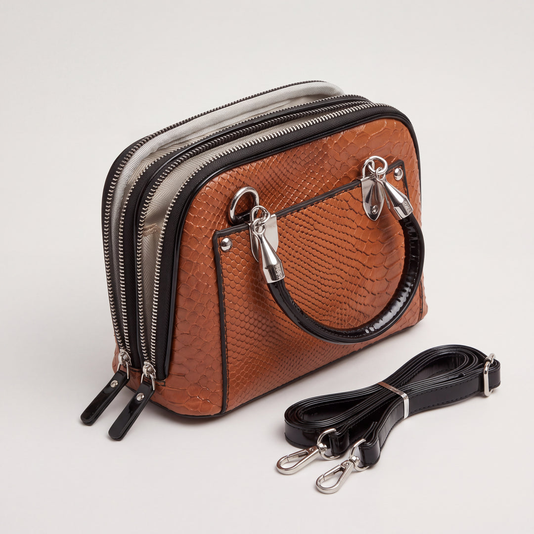 Luxe Duo-Zip Crossbody Handbag