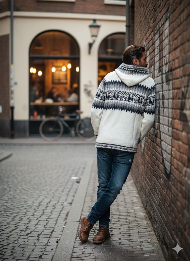 Unisex Alpaca white Sweater
