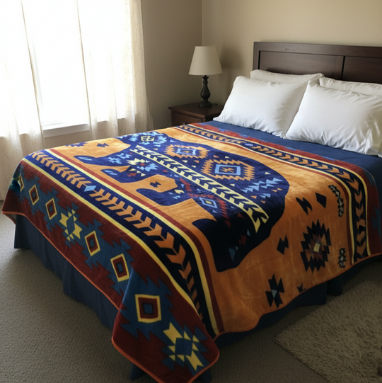 ULTRA SOFT LUXURY PLUSH BLANKET (Navajo Bear)