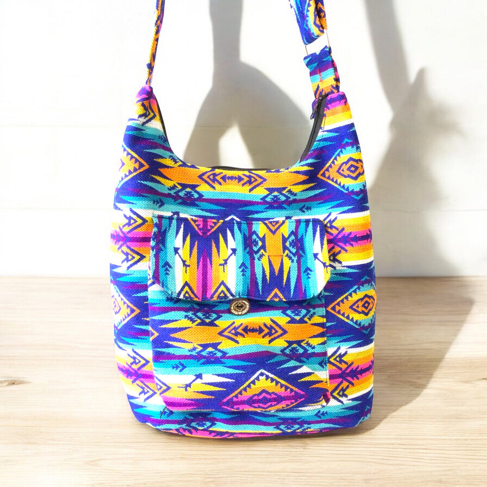 OLDTRIBES™ Pink and Turquoise  Rainbow Crossbody Bag