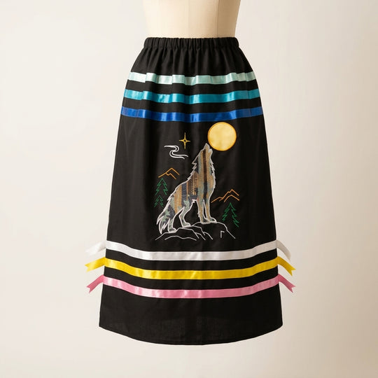Moonlit Wolf Ribbon Skirt