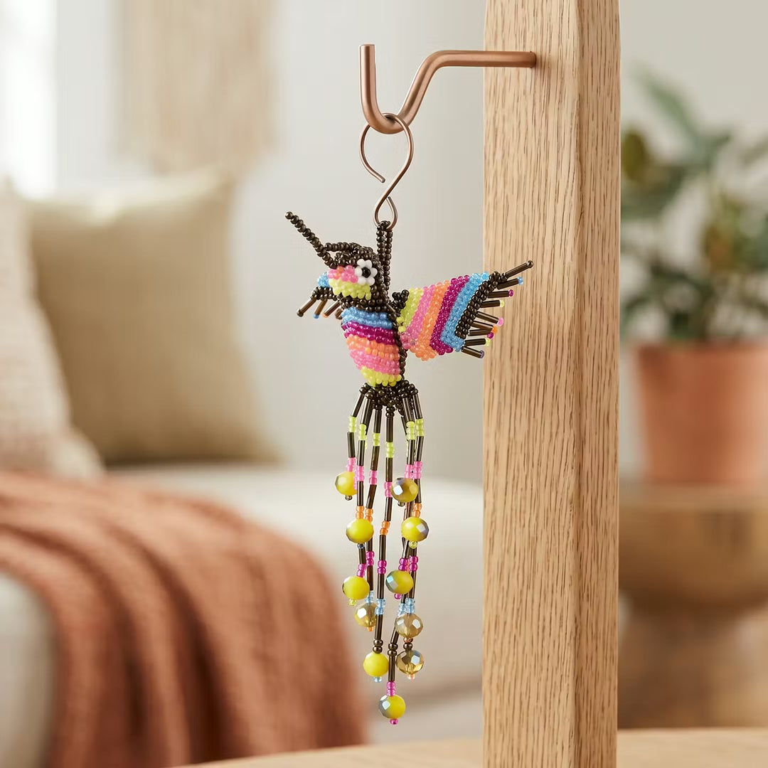 Golden and Brown Beaded Humming Bird