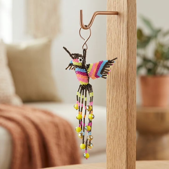 Golden and Brown Beaded Humming Bird