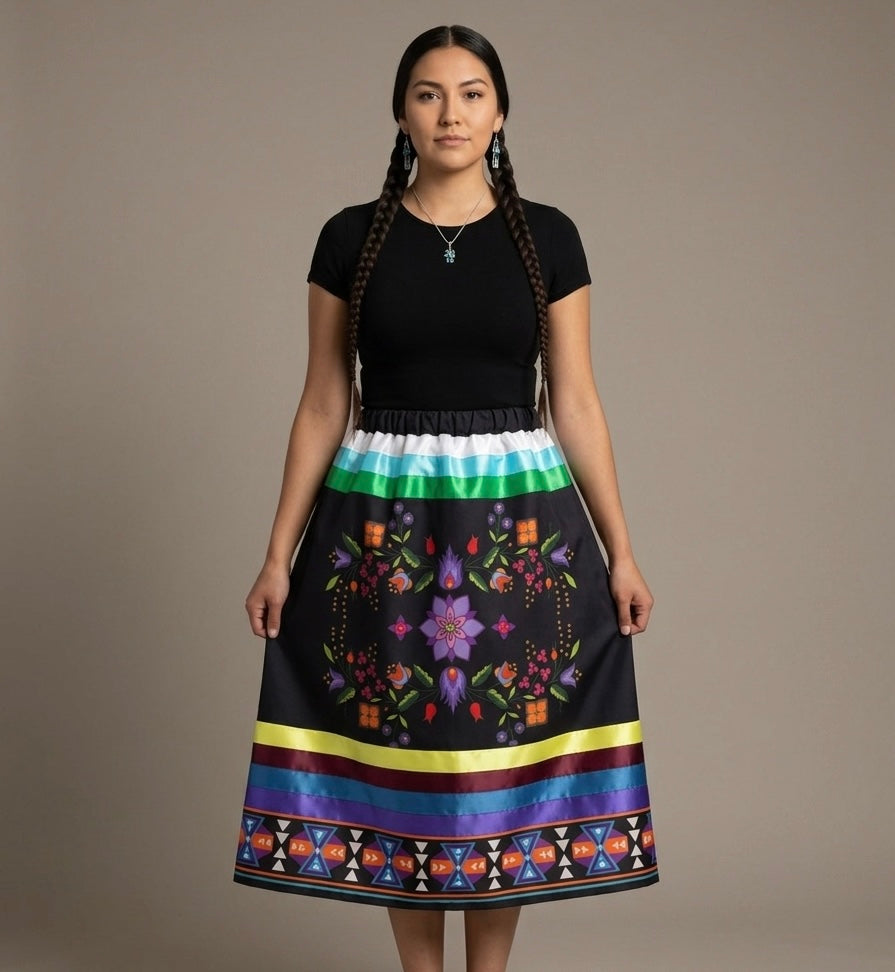 OLDTRIBES™ Floral Ribbon Skirt