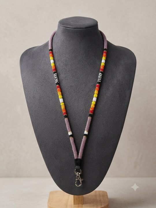 Round Beaded Lanyard(Purple)