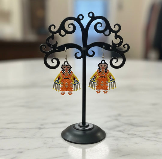 OldTribes™ American Kachina Doll Girl Woman (Orange )