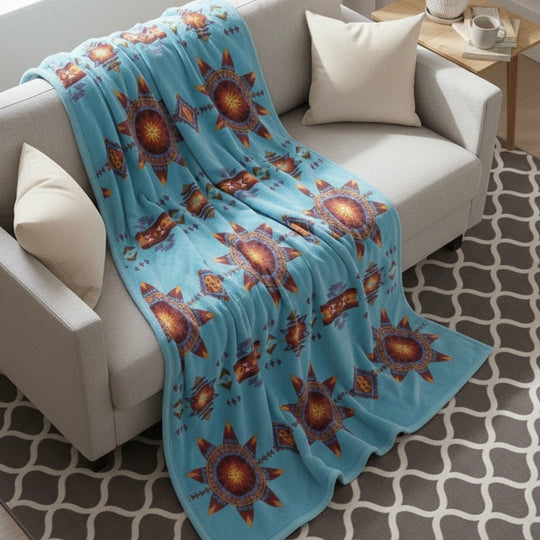 Star Burst Design Silk Touch Blanket
