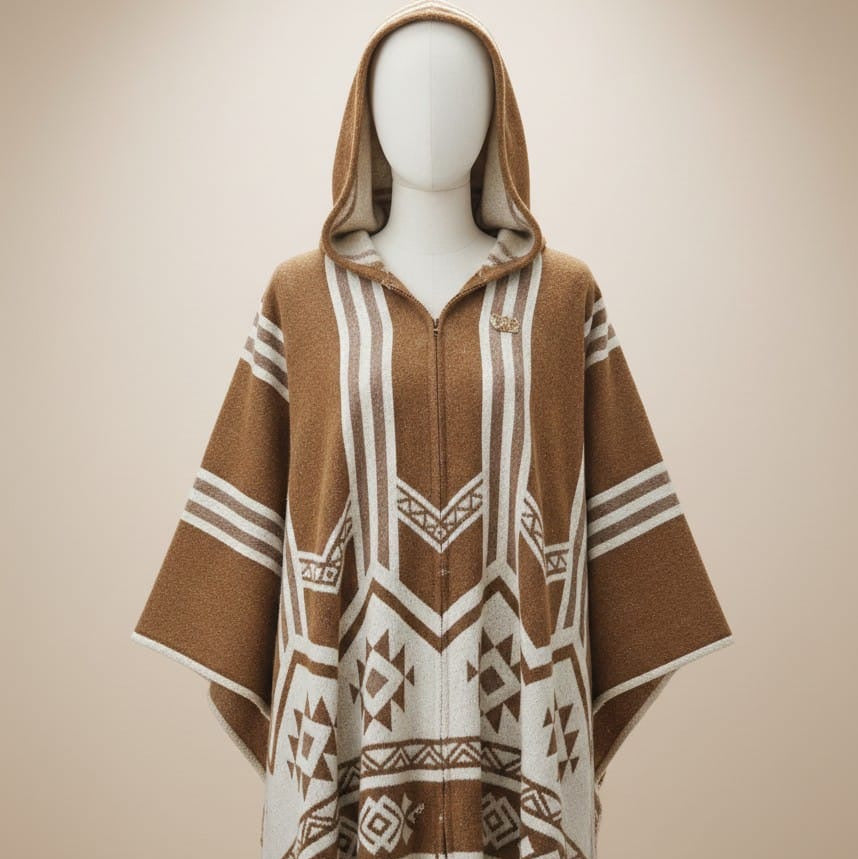 Brown Pure Llama wool Ponchos