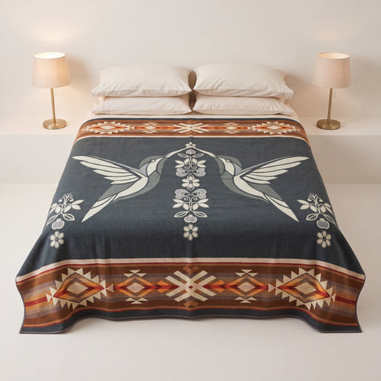 Twin Hummingbird Reversible Blanket