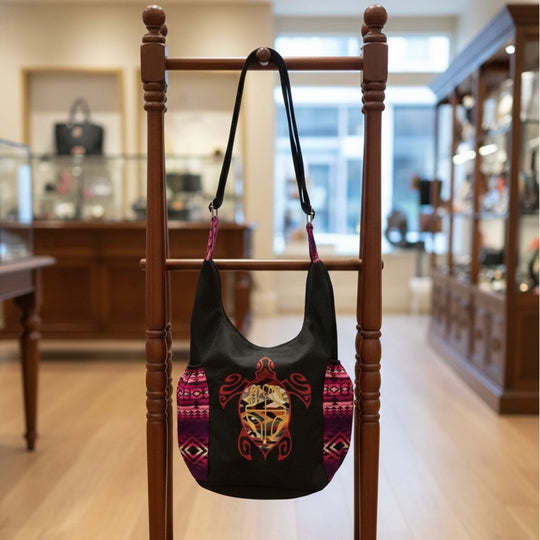 Turtle Embroidered Crossbody Bag