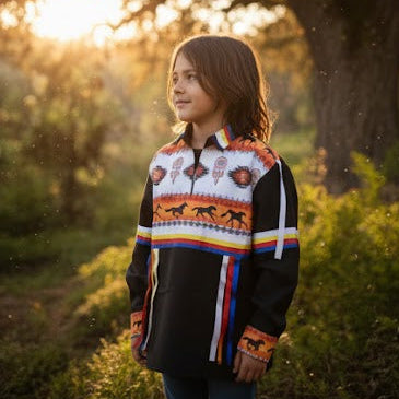 Orange and White Youth Ribbon shirt