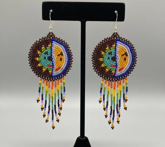 Brown Sun & Moon Beaded Fringe