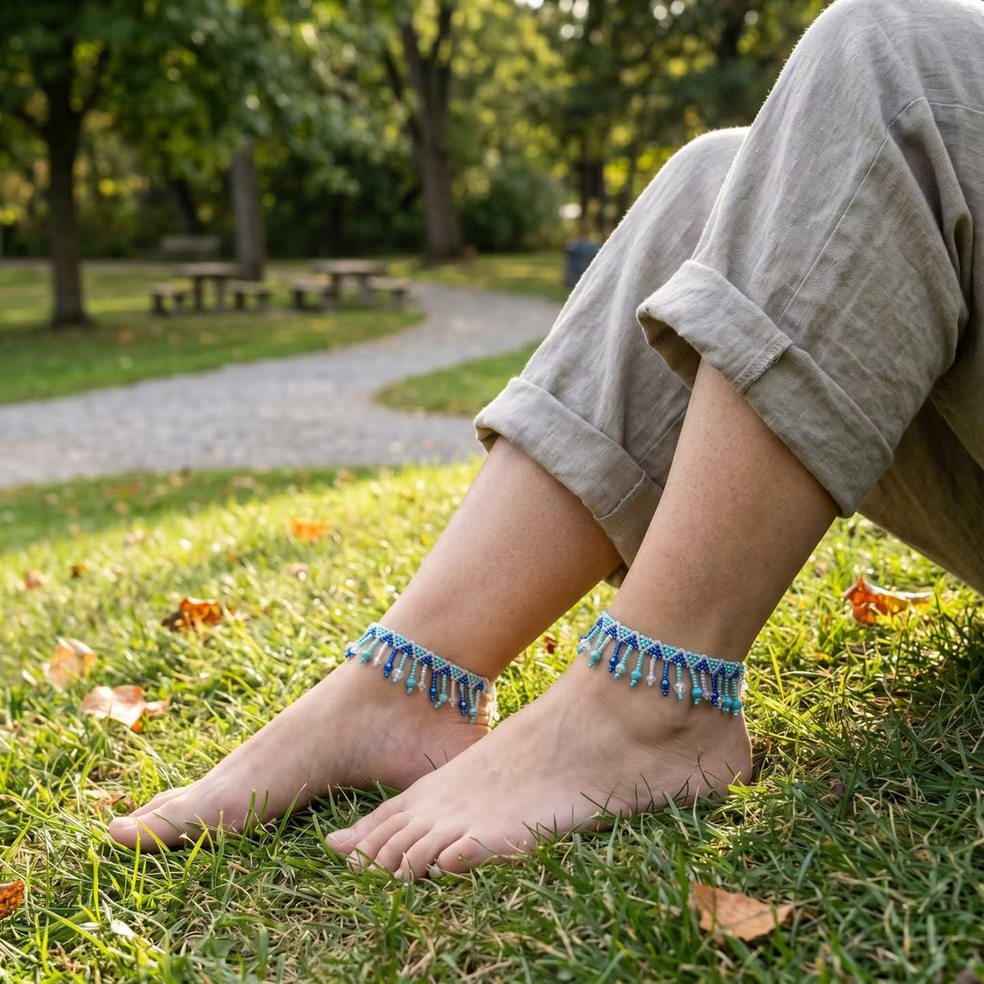 Beaded Anklet Green