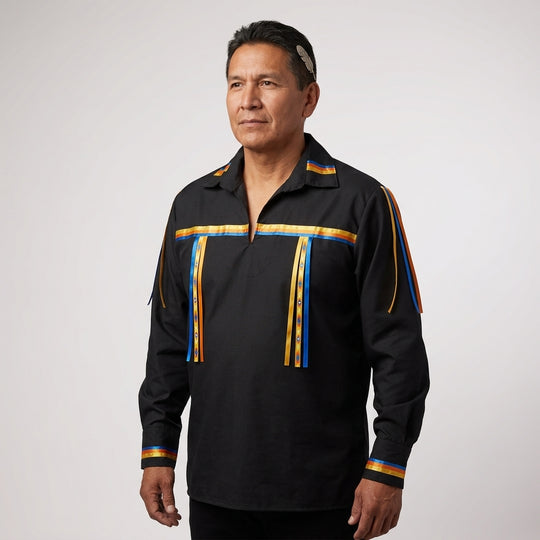 Yellow Orange Blue Ribbon Shirt